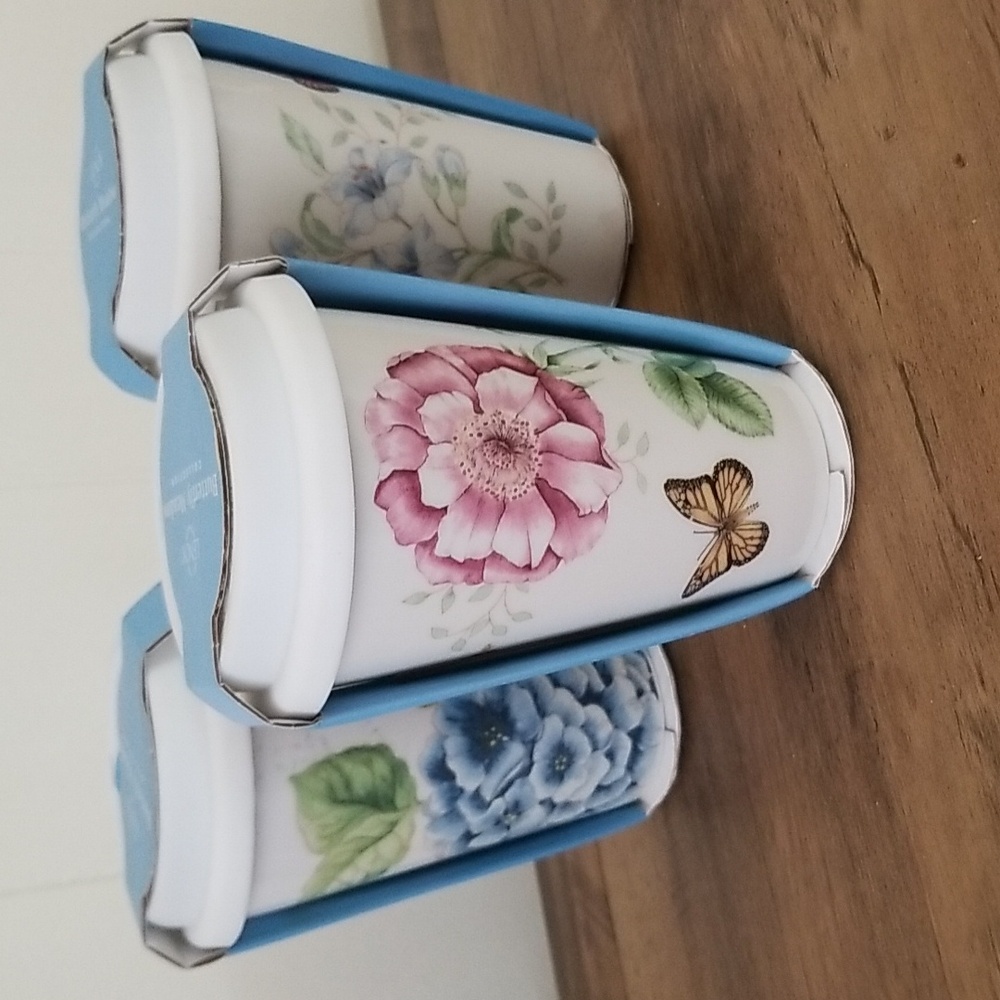 3 For $30 Or Best Offer ...Lenox Butterfly Meadow Floral Travel Cups
